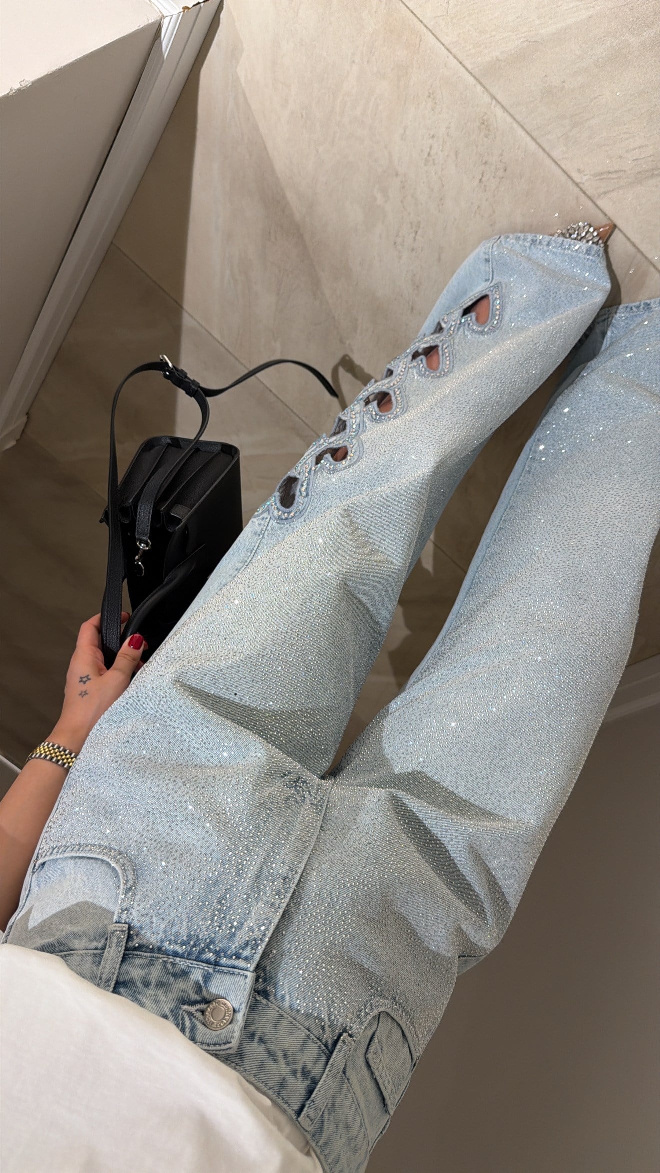 Calça Jeans Crystal Heart