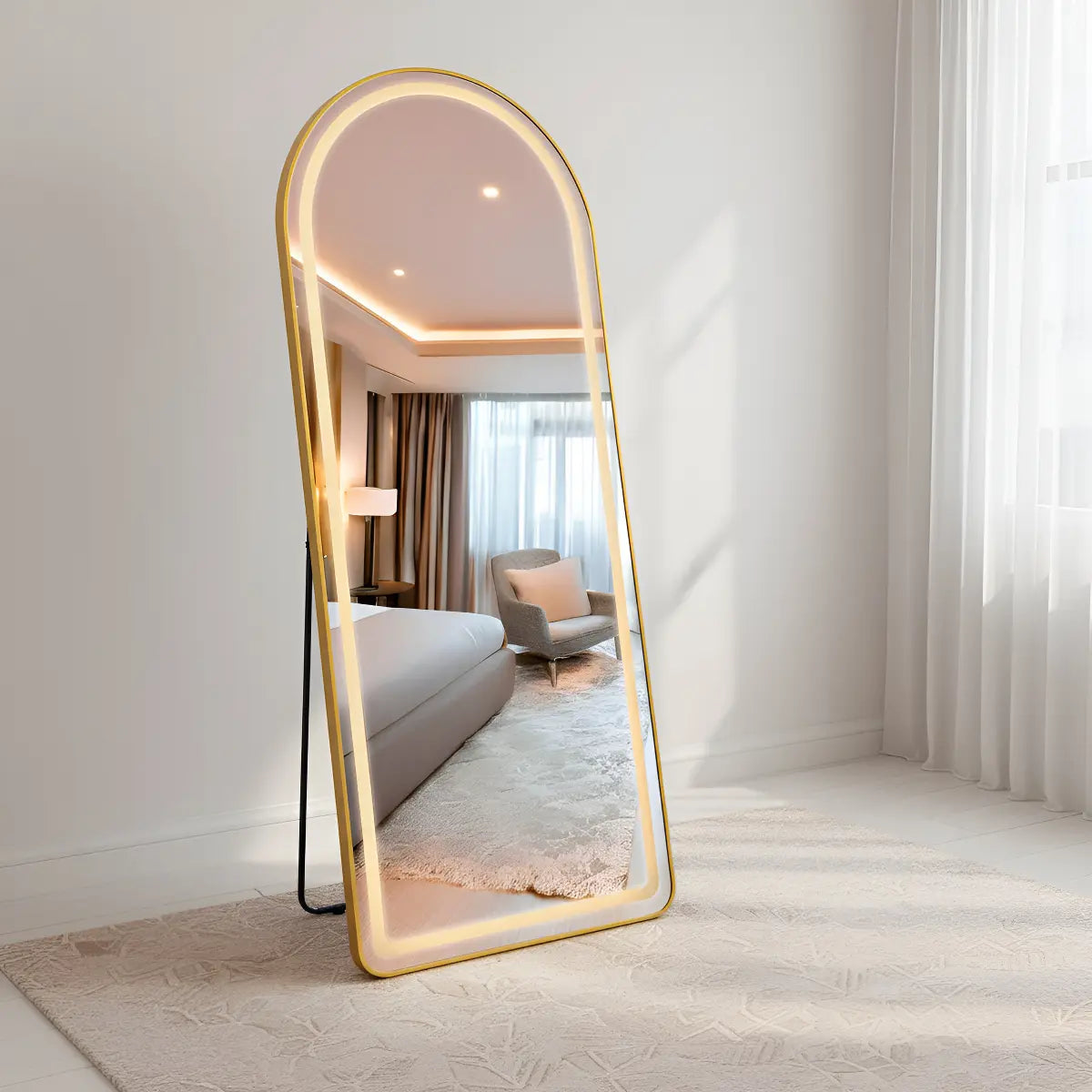 Espelho Oval Led 170x70 Moldura Grande Corpo Inteiro