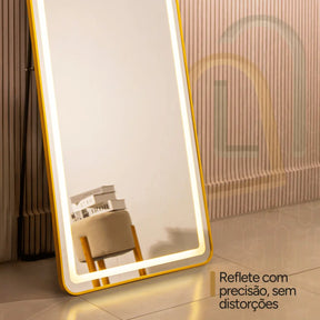 Espelho Oval Led 170x70 Moldura Grande Corpo Inteiro
