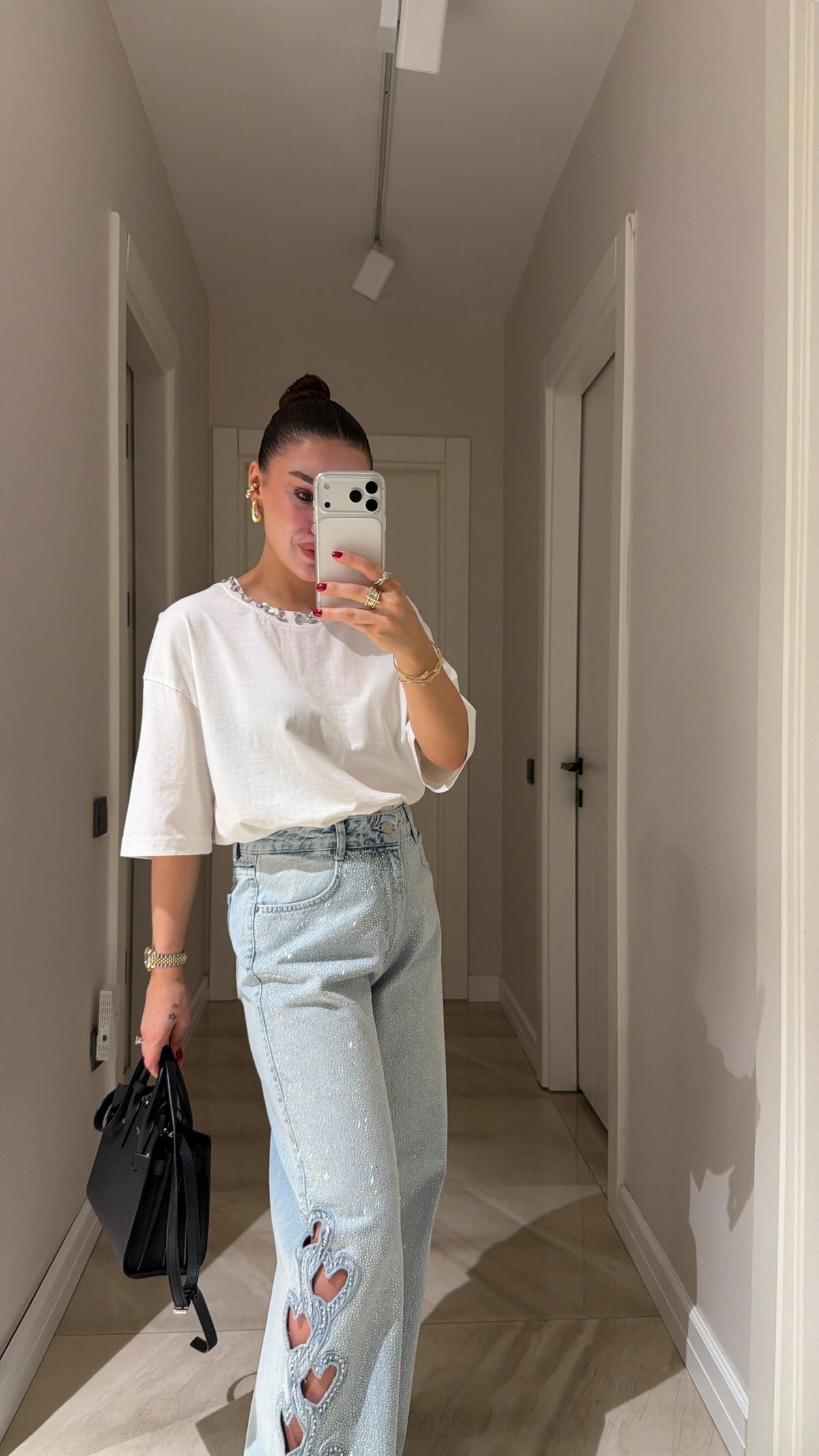 Calça Jeans Crystal Heart