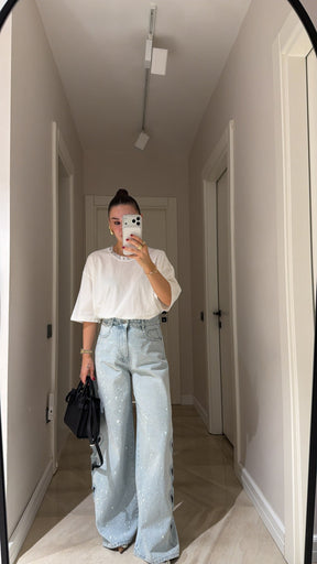 Calça Jeans Crystal Heart