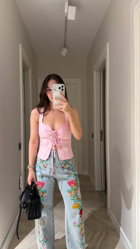 Calça Jeans Garden Bordada