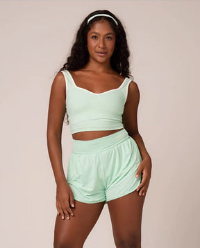 Conjunto Fitness Premium em Poliamida – Top Cropped + Short