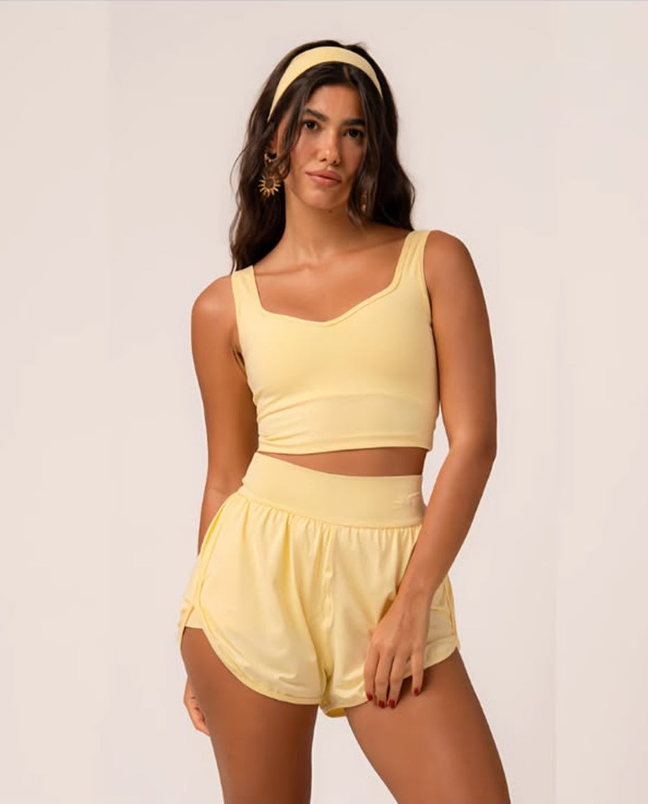 Conjunto Fitness Premium em Poliamida – Top Cropped + Short