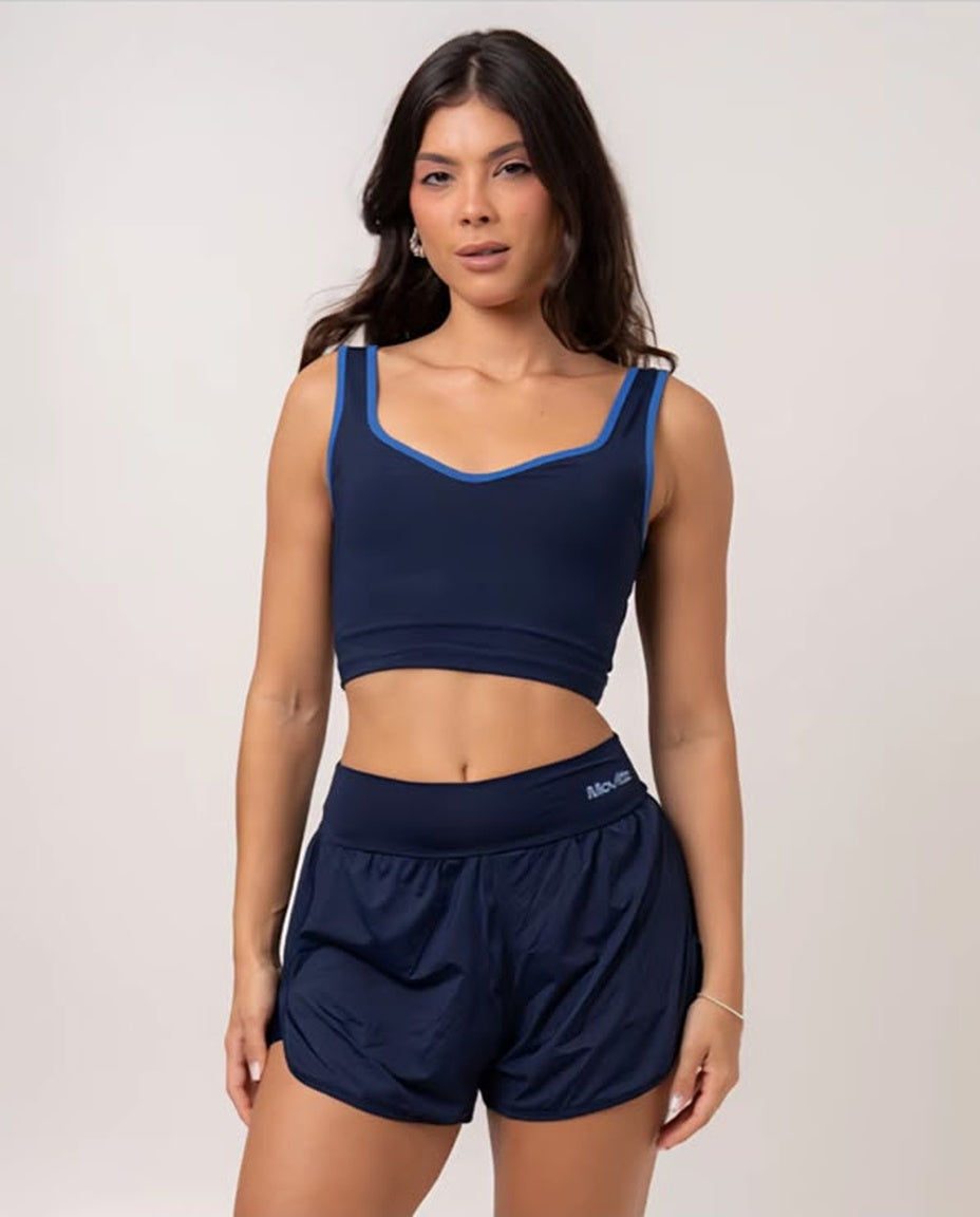 Conjunto Fitness Premium em Poliamida – Top Cropped + Short